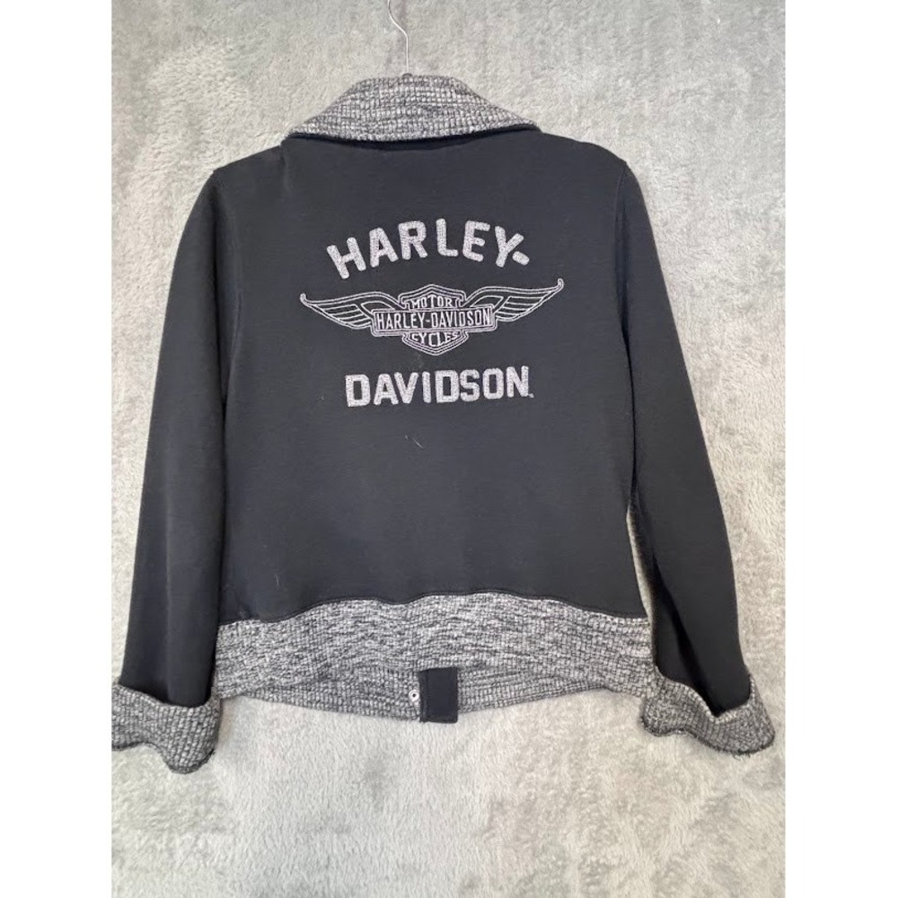 Harley Davidson Womens‎ Jacket Motorcycle Black Gray Embellished Moto Biker M